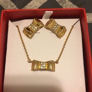 Kate Spade Moon River Pave Bow Necklace Set